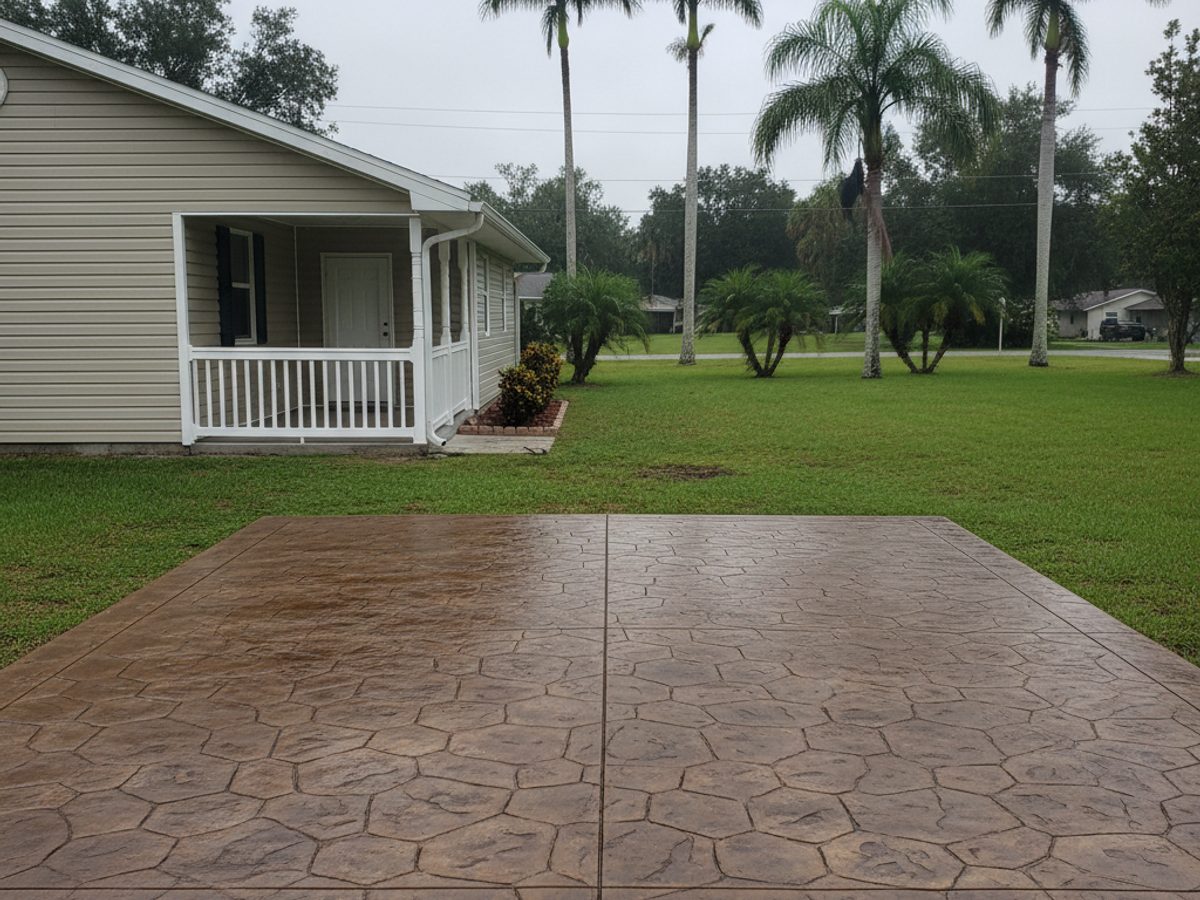 Stamped Concrete completed by PFL Concrete Co. in Port Orange, FL